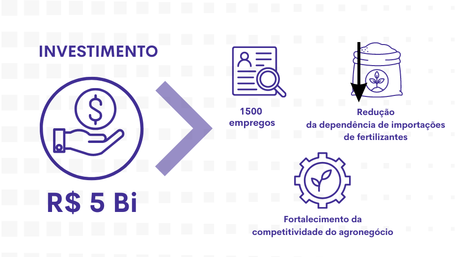 Infográfico com resultados da instalação da fábrica